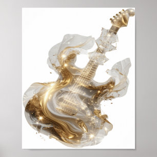 Poster Motif artistique ART ABSTRAIT Or Bold