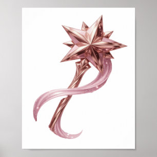 Poster Motif artistique Baguettes Rose Gold Star Rose Pin
