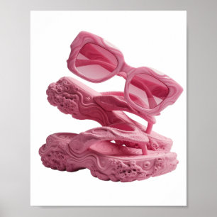 Poster Motif artistique d'art abstrait argenté saisissant