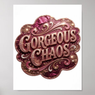 Poster Motif artistique GORGEOUS CHAOS Or moderne