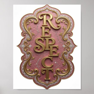 Poster Motif Artistique RESPECT Or Iconique