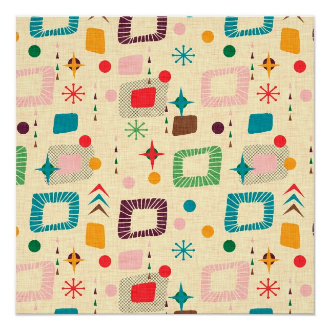 Poster motif atomique des années 1950 (Devant)