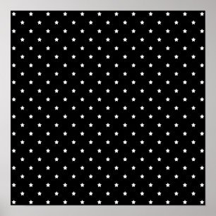 Poster Motif Black and White Stars.