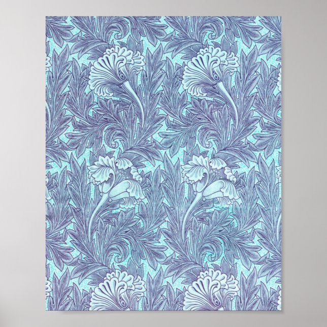 Poster Motif Blue Tulip Par William Morris (Devant)
