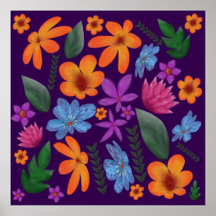 Poster Motif botanique floral aquarelle lumineux Aesthet