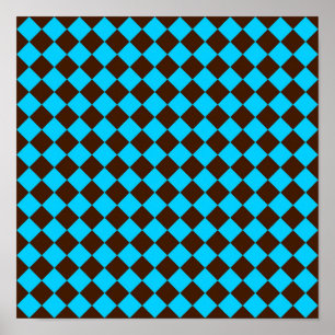 Poster Motif Brown de contrôle du diamant bleu