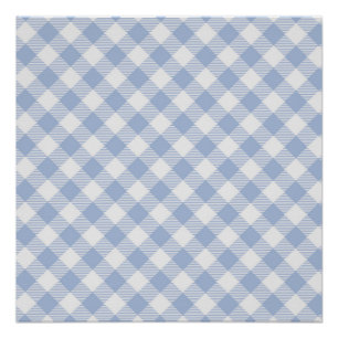 Poster Motif classique En vichy bleu coché