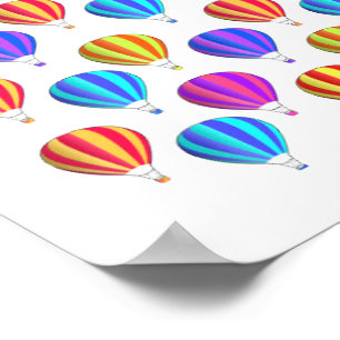 Poster Motif Coloré de Ballons à Air Chaud