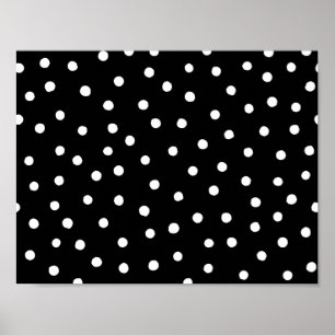 Poster Motif Confetti Noir Et Blanc