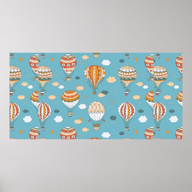 Poster Motif couleur ballons (Devant)