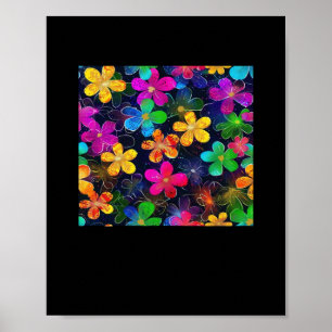Poster Motif couleur néon - Whimsigoth Cottagecore Blu
