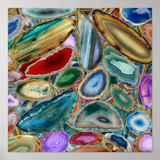 Poster Motif cristal Geodes - Multicolor (Devant)