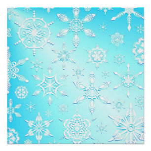 Poster Motif Crystal Snowflakes