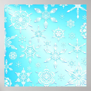 Poster Motif Crystal Snowflakes