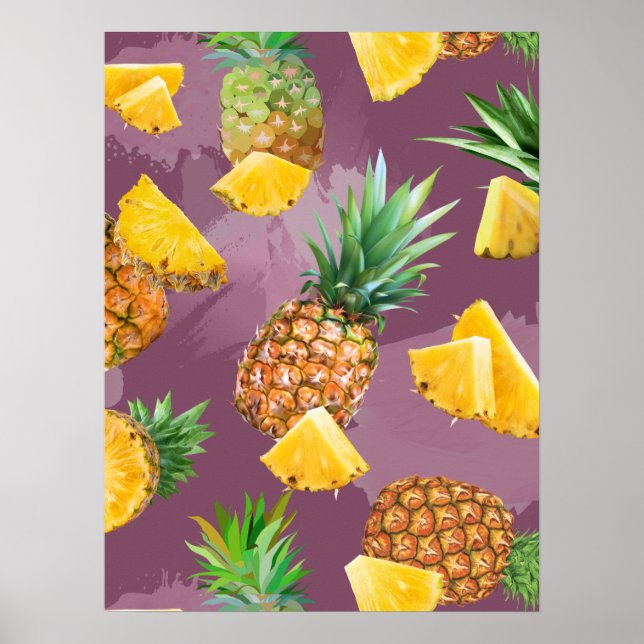 Poster Motif d'ananas 3 (Devant)