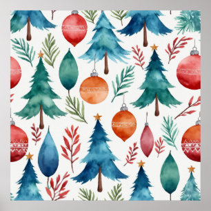 Poster Motif d'arbre de Noël