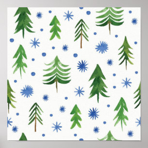 Poster Motif d'arbre de Noël