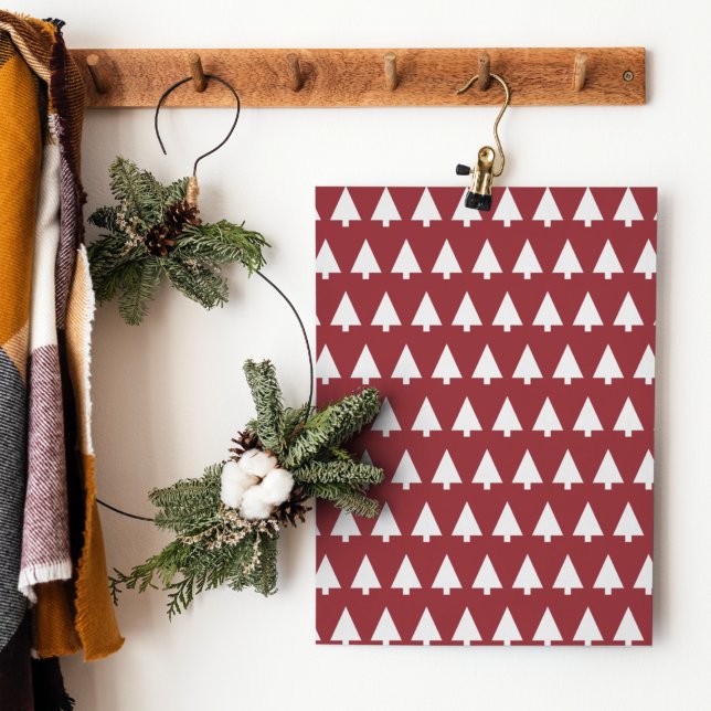Poster Motif d'arbre de Noël | Géométrique Scandi Rouge f (Créateur téléchargé)