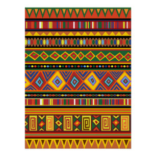 Poster Motif d'art ethnique en Afrique