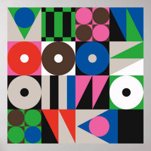 Poster Motif d'art néo-moderniste réalisé avec g abstrait