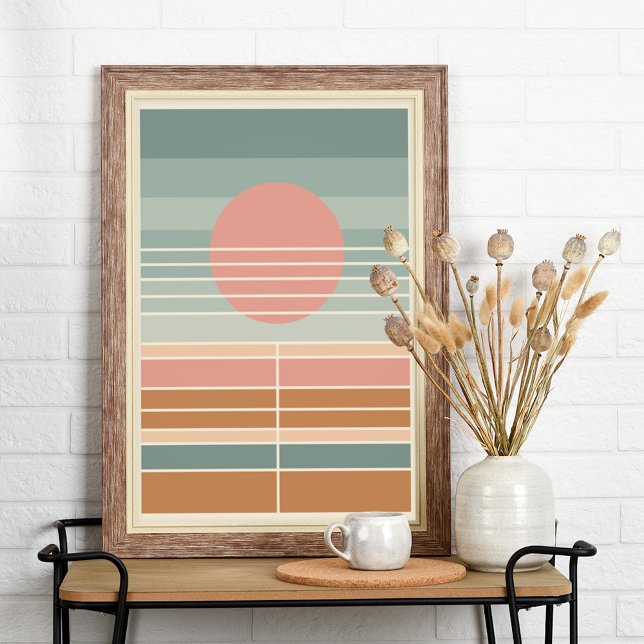Poster Motif d'art Retro Sunset Stripes (Créateur téléchargé)