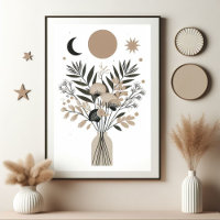 Motif d'art scandinave Sun Moon Stars Bouquet
