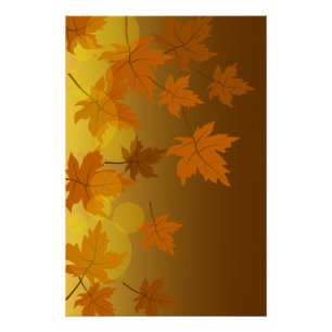 Poster Motif d'automne avec feuilles d'érable en chute et