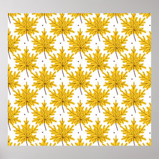 Poster Motif d'automne des Feuilles d'érable d'or