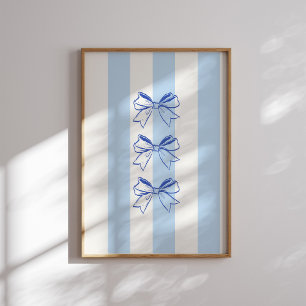 Poster Motif de bande de la béquille bleue