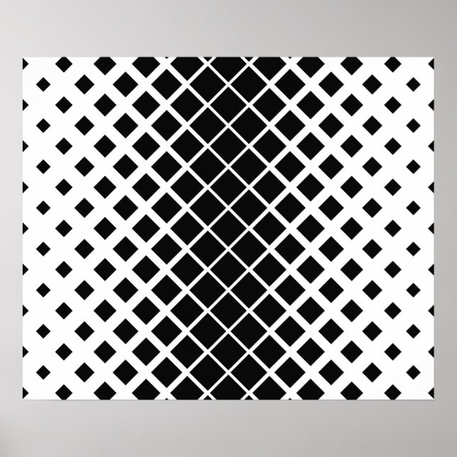 Poster Motif de blocs de Carré de dissolution noir modern (Devant)