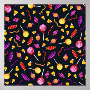 Poster Motif de bonbons d'Halloween