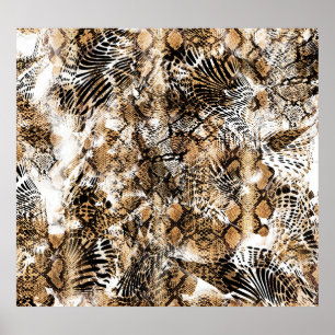 Poster Motif de camouflage coloré Leopard Zebra