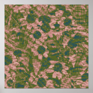 Poster Motif de camouflage de fleurs