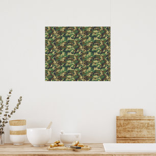 Poster Motif de camouflage militaire - Brown vert jaune