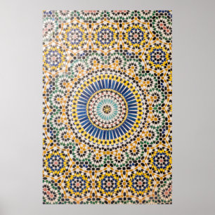 Poster Motif de carreaux géométriques, Maroc