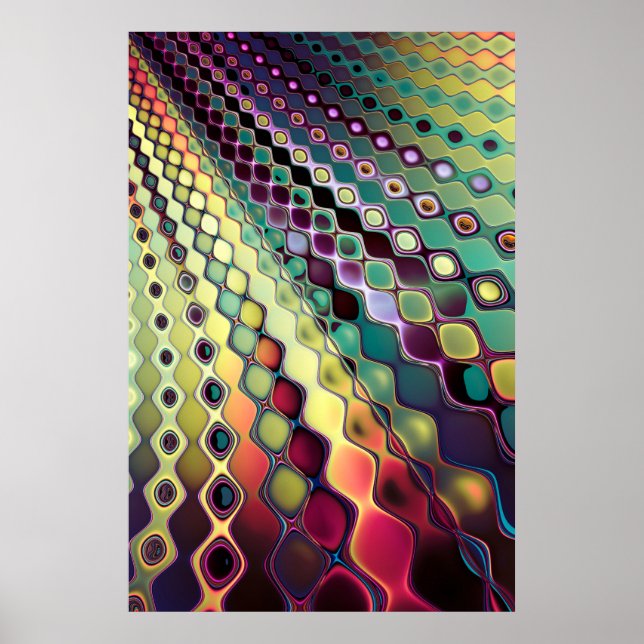 Poster Motif de cellules fractales (Devant)