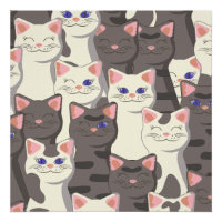 Motif de chats blancs et gris
