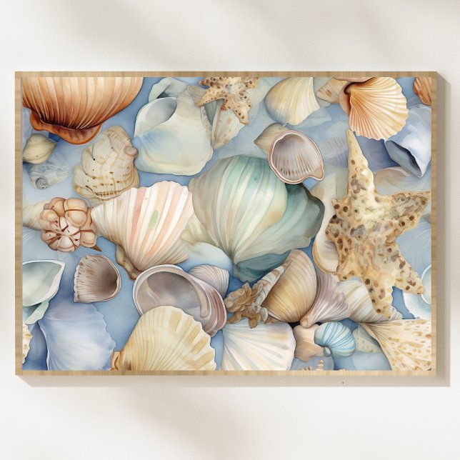 Poster Motif de coquillages aquarelles (Créateur téléchargé)