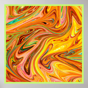 Poster Motif de couleurs Abstrait dynamique