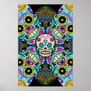 Poster Motif de crânes de sucre