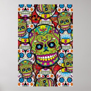 Poster Motif de crânes de sucre