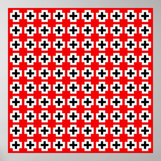 Poster Motif de croix géométriques (Devant)