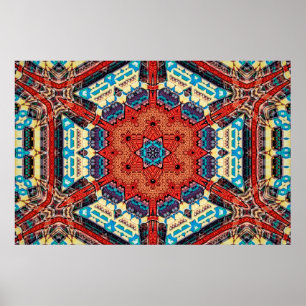 Poster Motif de démarrage kaléidoscopique complexe