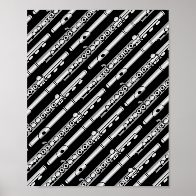 Poster Motif de dessin de flux (Devant)