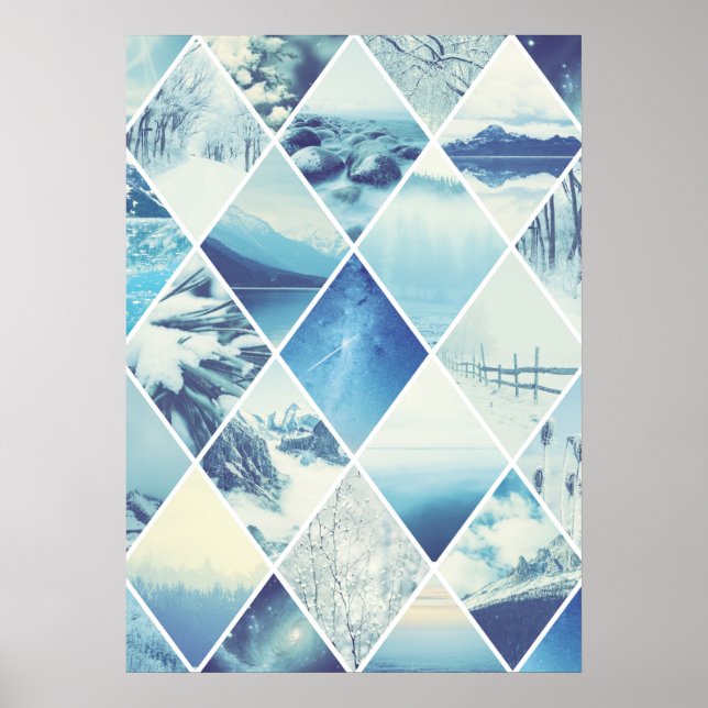 Poster Motif de diamant d'hiver (Devant)