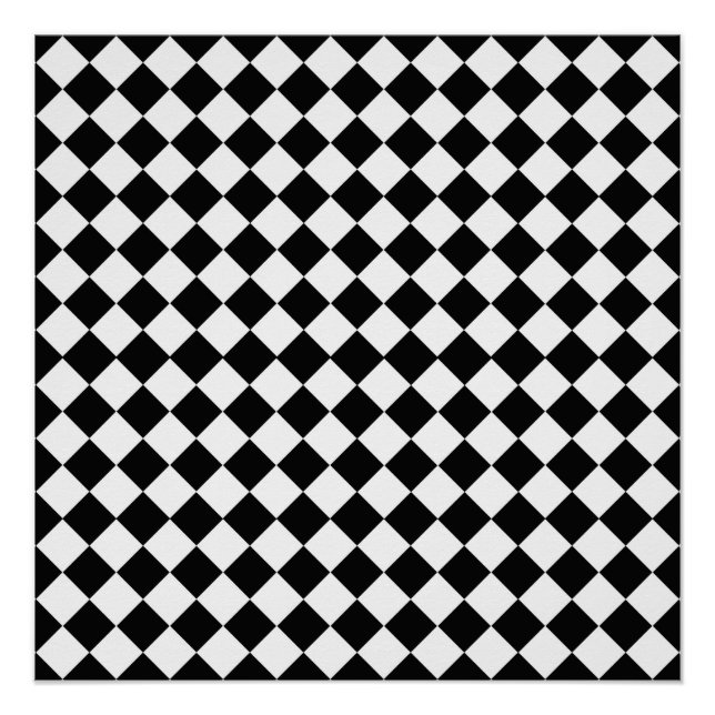 Poster Motif de diamants noir et blanc par Shirley Taylor (Devant)