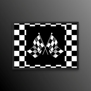Poster Motif de drapeaux à carreaux noir et blanc Cool