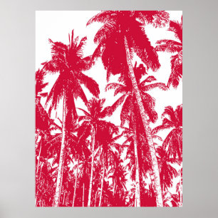 Poster Motif de feuilles. Palmiers tropicaux