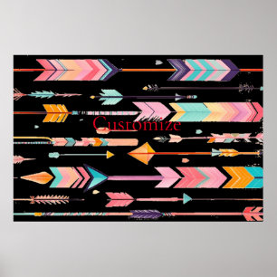 Poster Motif de flèche multicolore Thunder_Cove
