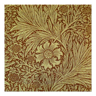 Poster Motif de fleur antique de souci de William Morris